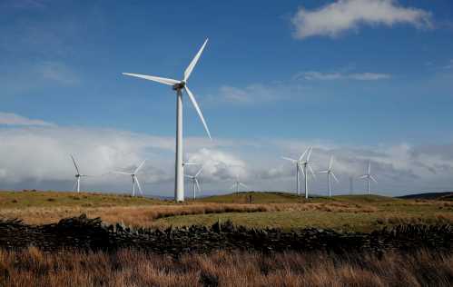 FILE PHOTO: Wind turbines are seen at Mynydd Portref Wind Farm near Hendreforgan in South Wales, Britain, March 26, 2021. REUTERS/Matthew Childs/File Photo