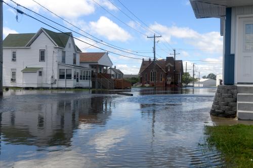 Floodwaters rise hours after the worst of Tropical Storm Isaias passed Crisfield, Maryland, on Tuesday, Aug. 4, 2020. Some officials on scene said the city saw serious flooding     but nothing like Hurricane Sandy in 2012.M4r 9390