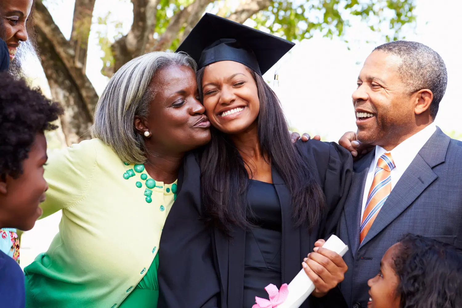 Graduate with family