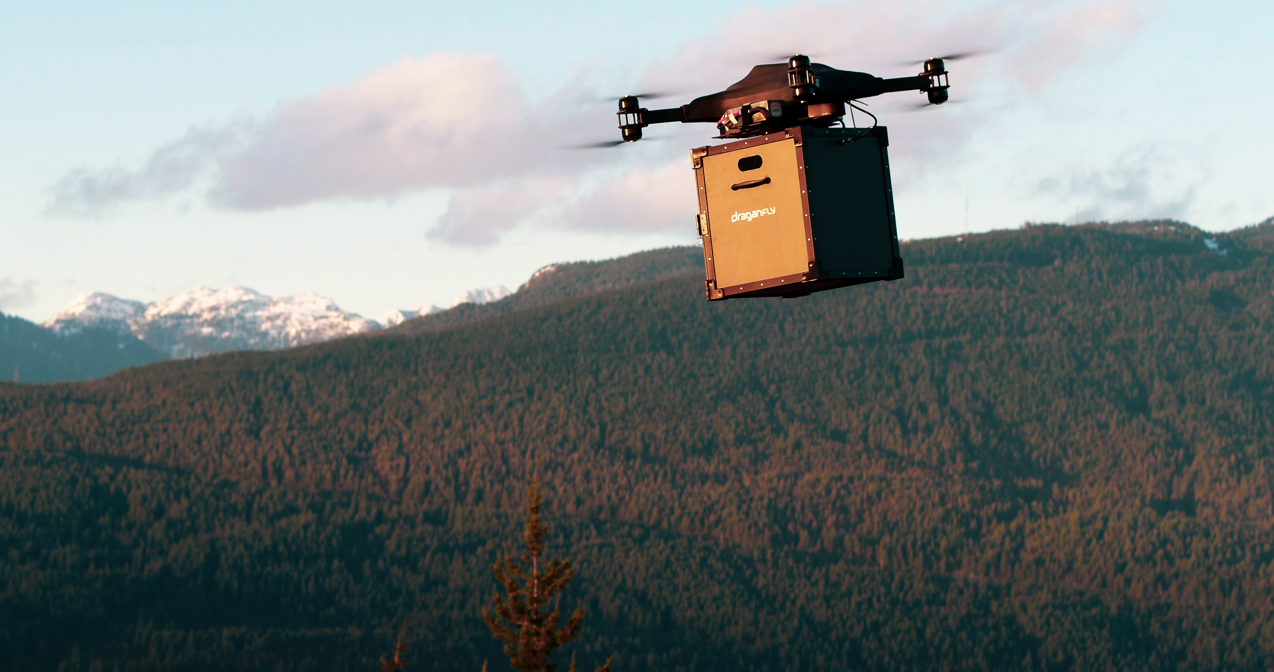 A delivery drone carries a prototype system for vaccine delivery. (Draganfly/Cover-Images.com via Reuters Connect)