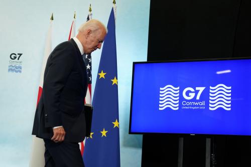 U.S. President Joe Biden holds a news conference at the end of the G7 summit, at Cornwall Airport Newquay, Britain.
