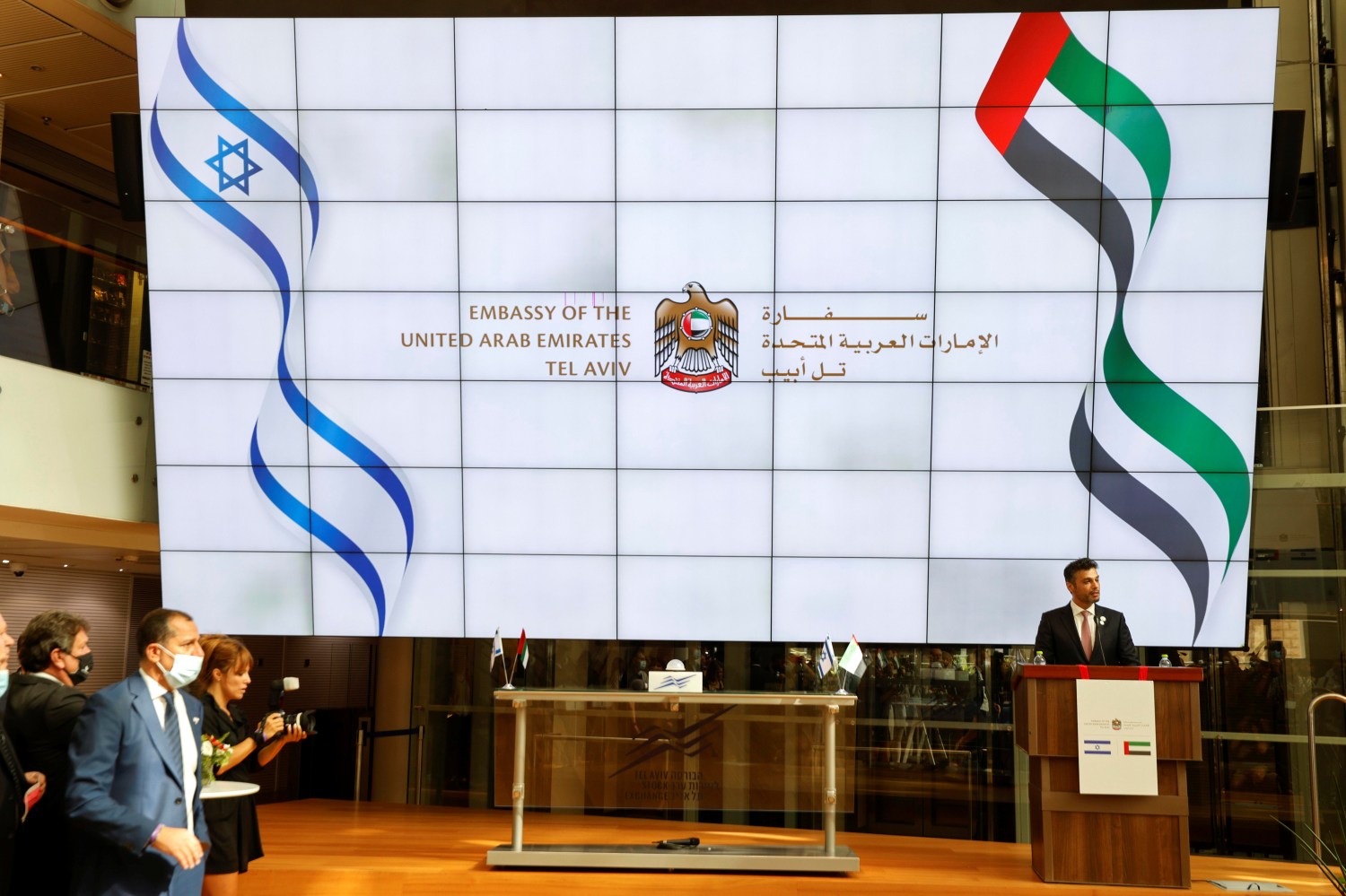 UAE Ambassador to Israel, Mohamed Al Khaja, speaks during the opening ceremony of the Emirati embassy in Tel Aviv, Israel July 14, 2021. REUTERS/Amir Cohen