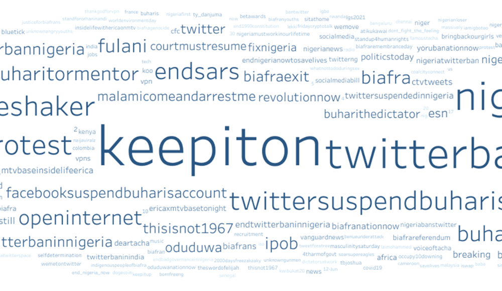 Figure 2. Hashtag usage in response to Twitter ban