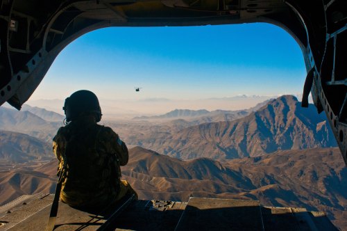 A soldier admires the Afghanistan landscape. (The U.S. Army, https://flic.kr/p/aZzGU8; CC BY 2.0, https://creativecommons.org/licenses/by/2.0/)