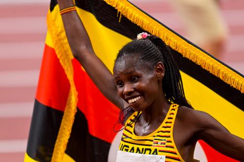 joie de Peruth Chemutai (uga) - Women s 3000m steeple a l arrivee