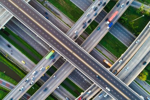 Aerial photo of highways