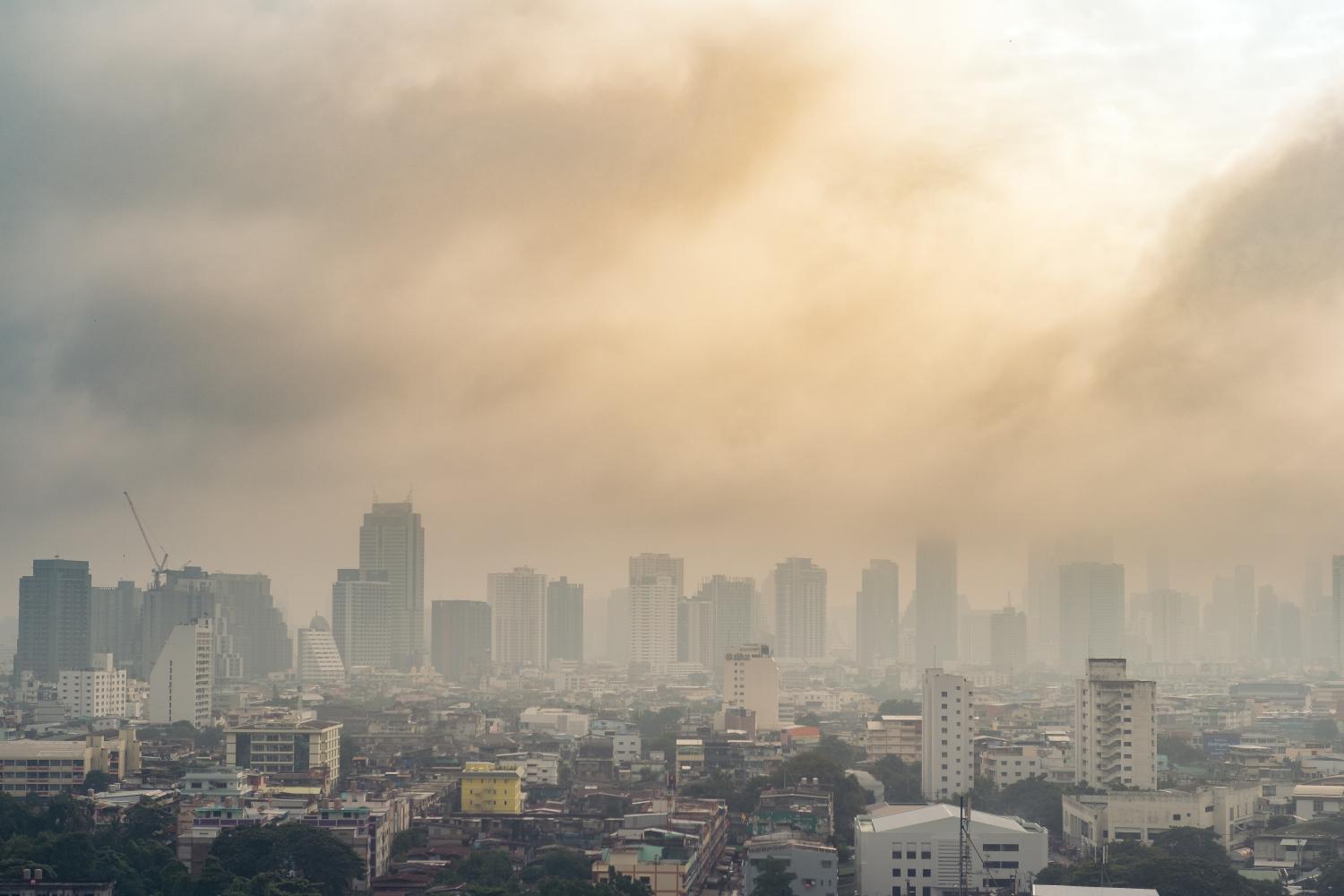 Smog over city.