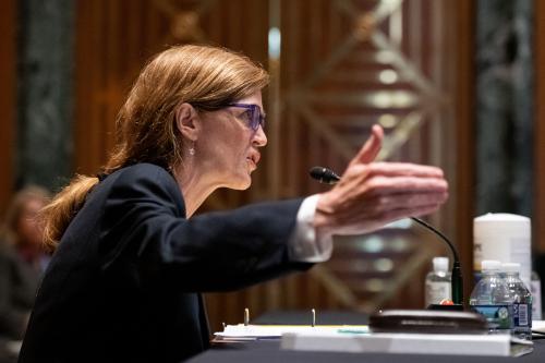 United States Agency for International Development Administrator Samantha Power testifies during a Senate Appropriations Subcommittee hearing, at the U.S. Capitol, in Washington, D.C., on Wednesday, May 26, 2021. The Senate Judiciary Committee heard testimony from multiple law enforcement agency nominations today, including top level DEA and ATF nominees, and other Judicial and Department of Justice nominees. (Graeme Sloan/Sipa USA)No Use Germany.