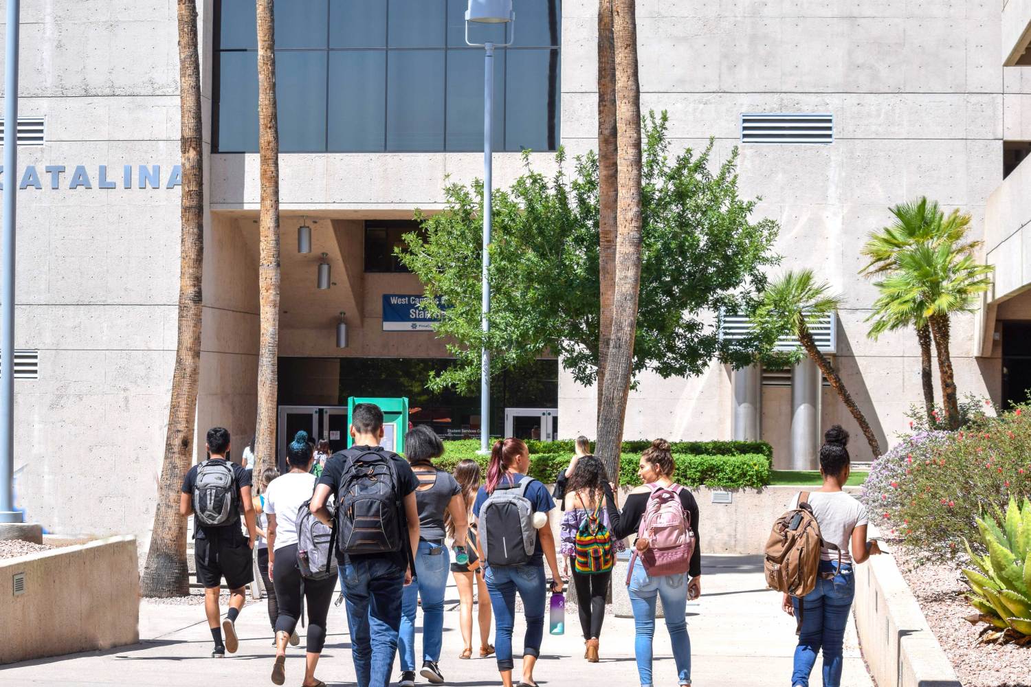 Students at Pima Community College West Campus are back to school in Tucson, Arizona.