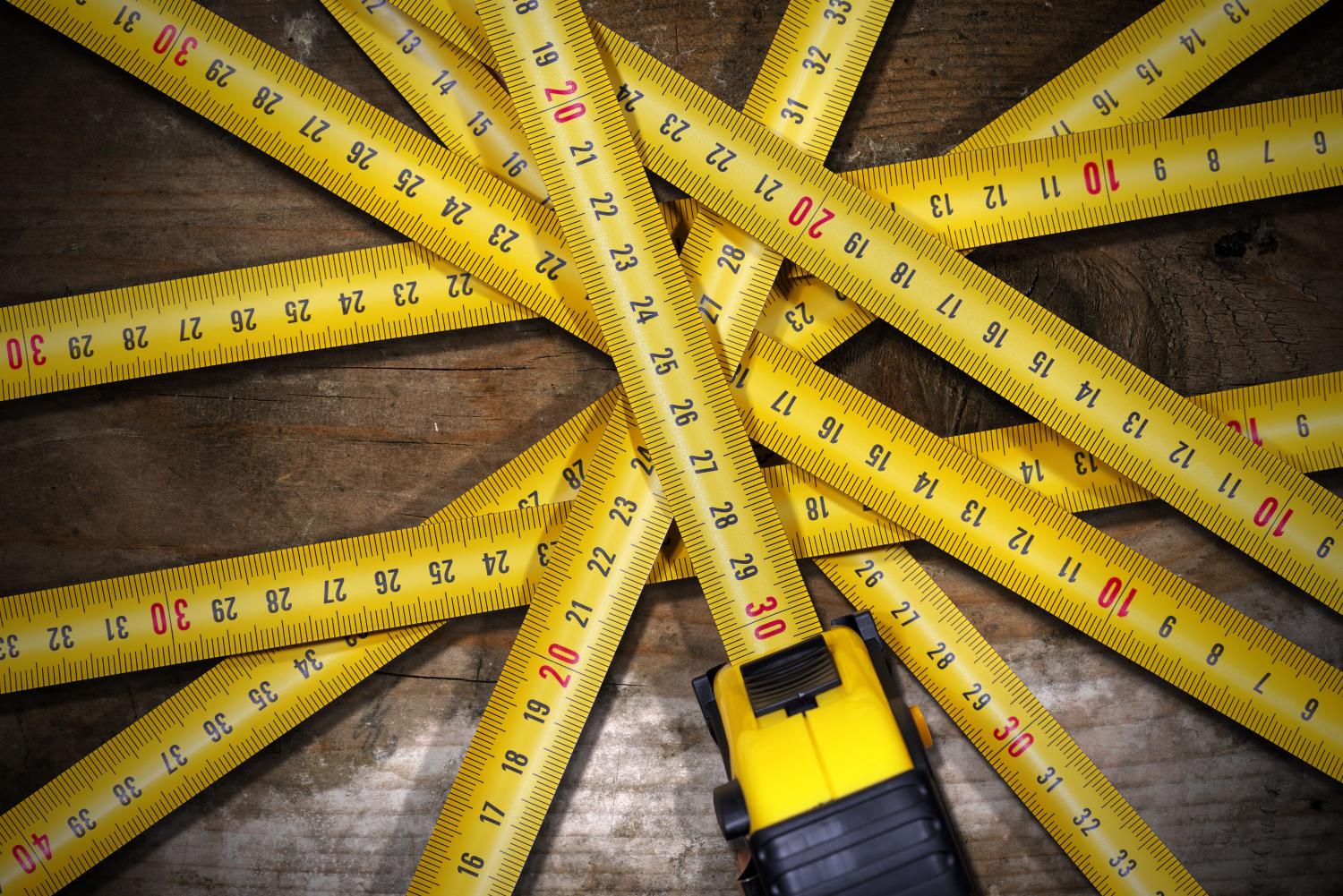 Group of tape measures