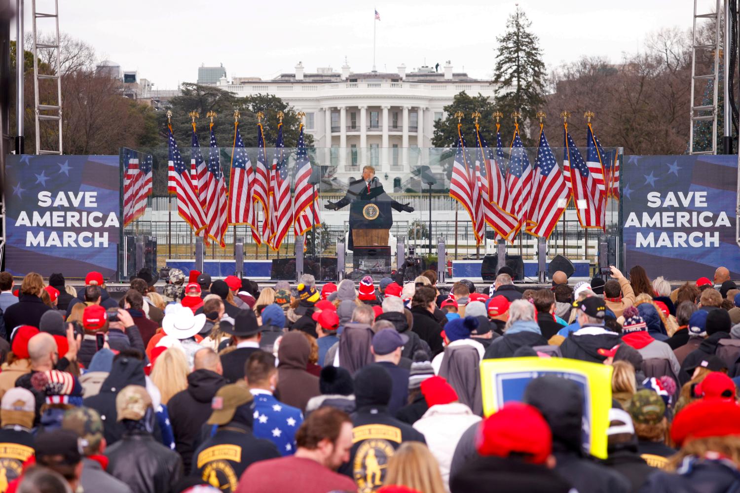 FILE PHOTO: U.S. President Donald Trump speaks during a rally to contest the certification of the 2020 U.S. presidential election results by the U.S. Congress, in Washington, U.S, January 6, 2021. REUTERS/Jim Bourg/File Photo