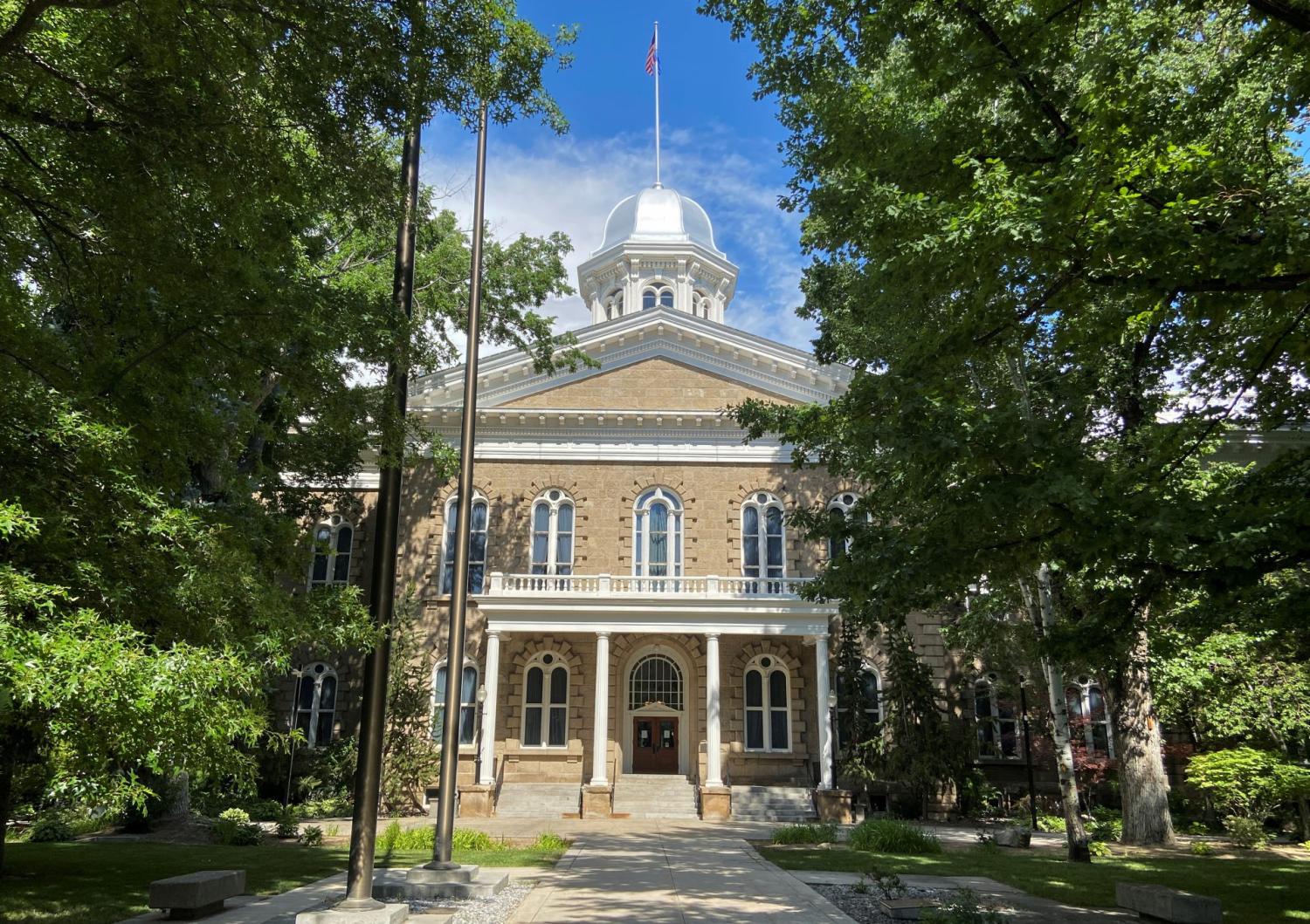 A view of the exterior of the Nevada State Capitol Building in Carson City, Nevada, U.S., June 30, 2021. Picture taken June 30, 2021.   REUTERS/Linda So