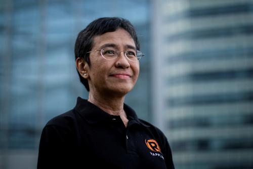 FILE PHOTO: Filipino journalist and Rappler CEO Maria Ressa, one of 2021 Nobel Peace Prize winners, poses for a portrait in Taguig City, Metro Manila, Philippines, October 9, 2021. REUTERS/Eloisa Lopez/File Photo