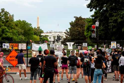 Black Lives Matter protesters in front of the White House.