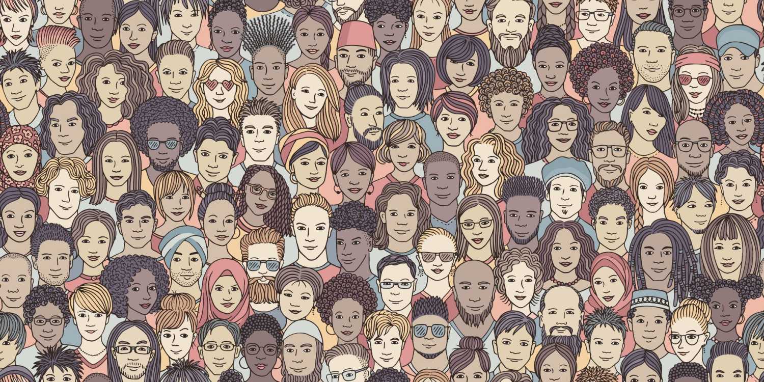 Diverse crowd of people illustration