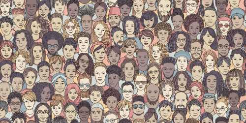 Diverse crowd of people illustration