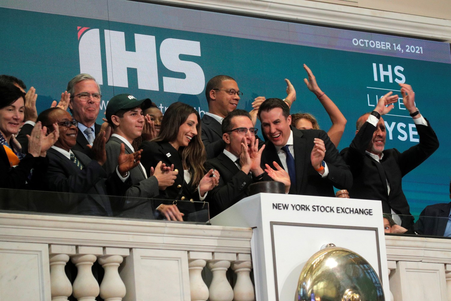 Sam Darwish, Chairman & CEO of IHS Holding Ltd, rings the opening bell to celebrate his company’s IPO at the New York Stock Exchange (NYSE) in New York City, U.S., October 14, 2021.  REUTERS/Brendan McDermid