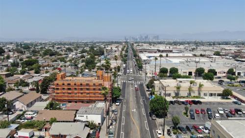 An affordable housing development is under construction in an area of Los Angeles deemed an opportunity zone. Handout photo by Martin Cuellar/SoLa Impact.