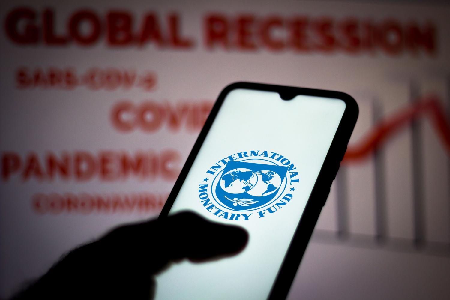 June 19, 2020, Brazil. In this photo illustration the International Monetary Fund (IMF) logo seen displayed on a smartphone