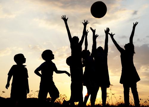 children playing with ball