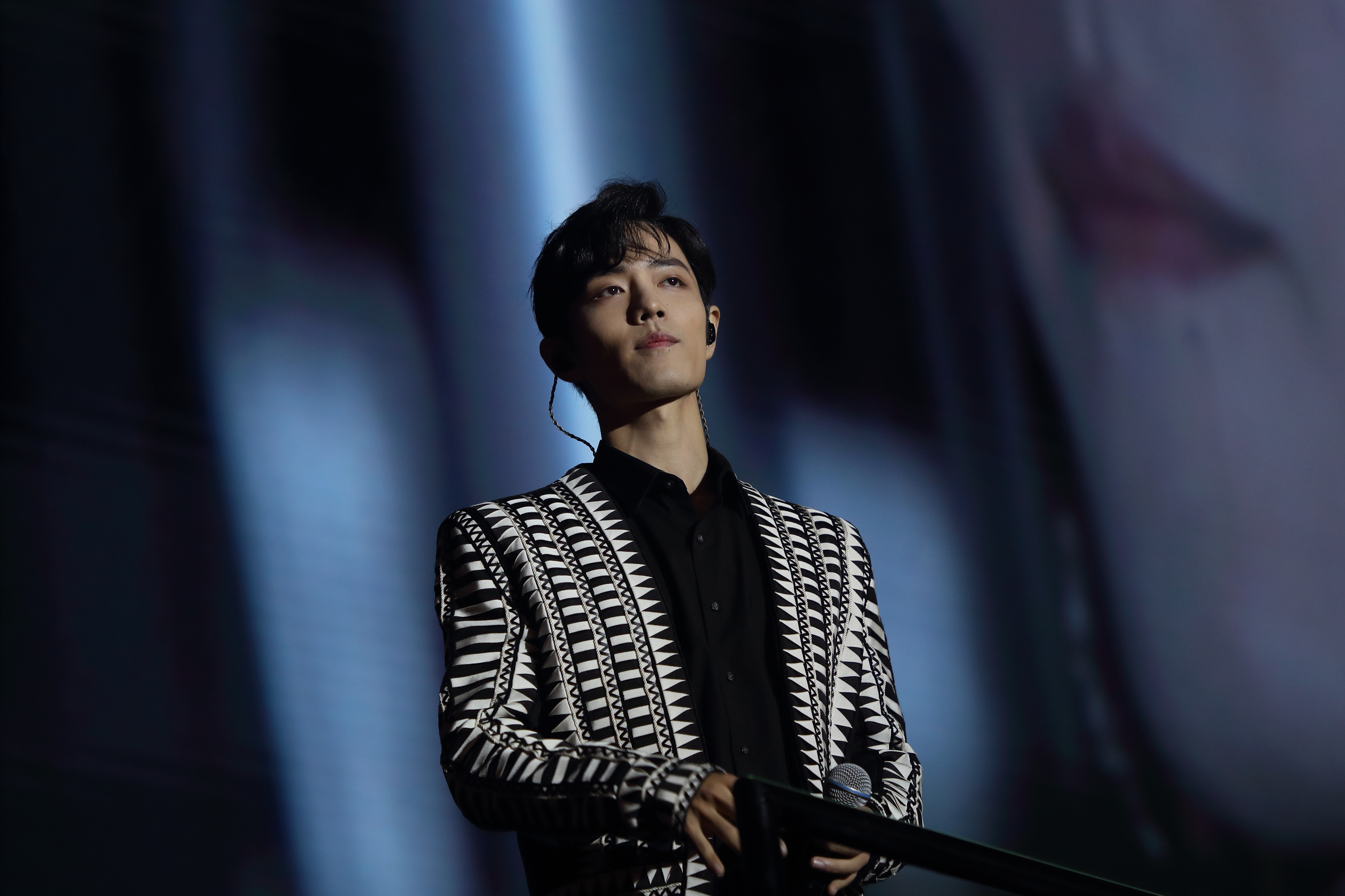 Chinese actor and singer Xiao Zhan, member of the male idol group X NINE, sings at the concert of his TV series The Untamed in Nanjing city, east China's Jiangsu province, 2 November 2019.   fachaoshiNo Use China. No Use France.