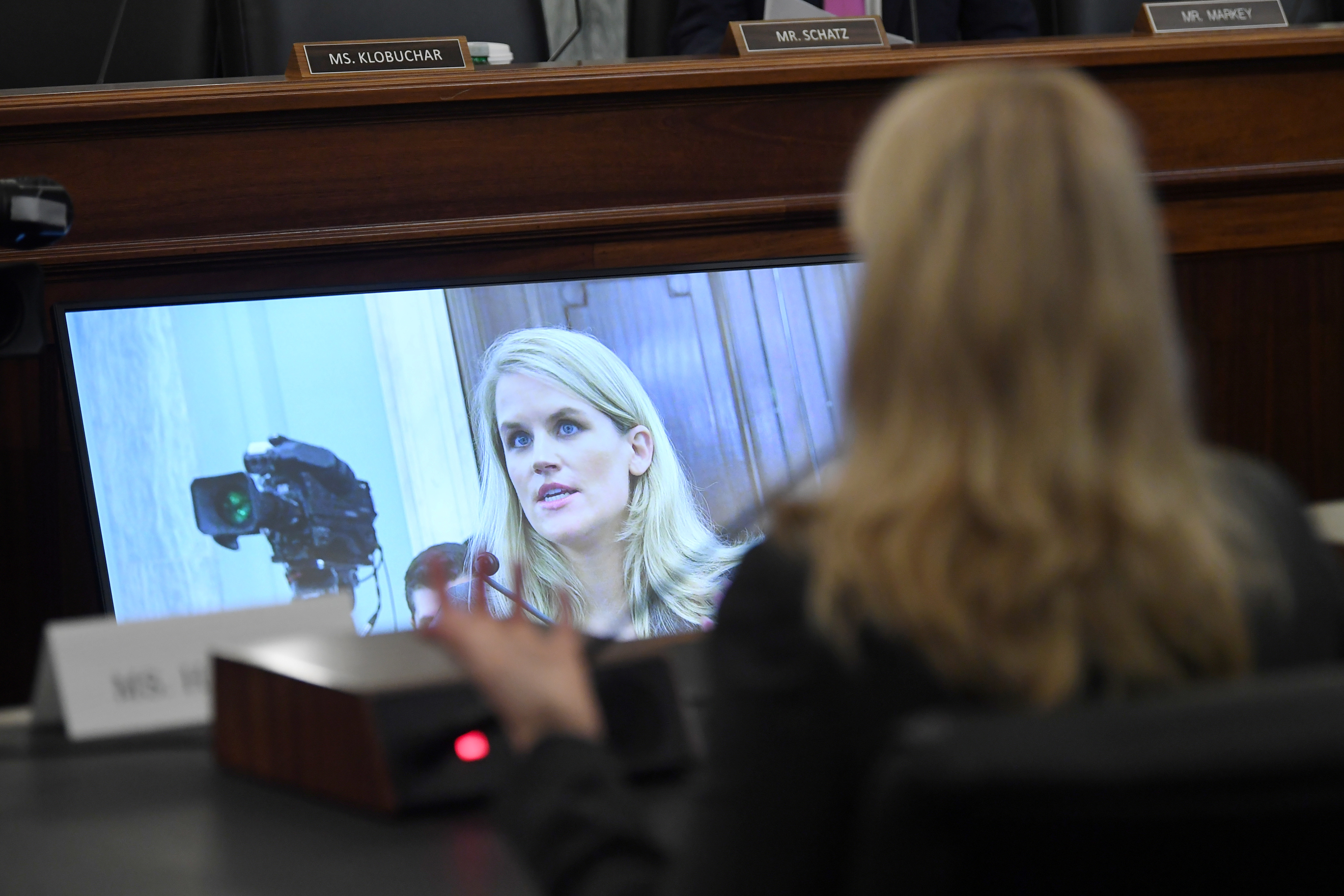 Former Facebook employee and whistleblower Frances Haugen testifies during a Senate Committee on Commerce, Science, and Transportation hearing entitled 'Protecting Kids Online: Testimony from a Facebook Whistleblower' on Capitol Hill, in Washington, U.S., October 5, 2021. Matt McClain/Pool via REUTERS