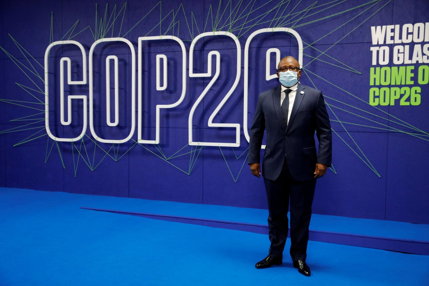 President of Guinea-Bissau Umaro Sissoco Embalo arrives for the UN Climate Change Conference (COP26) in Glasgow, Scotland, Britain, November 1, 2021. REUTERS/Phil Noble/Pool REFILE - CORRECTING ID