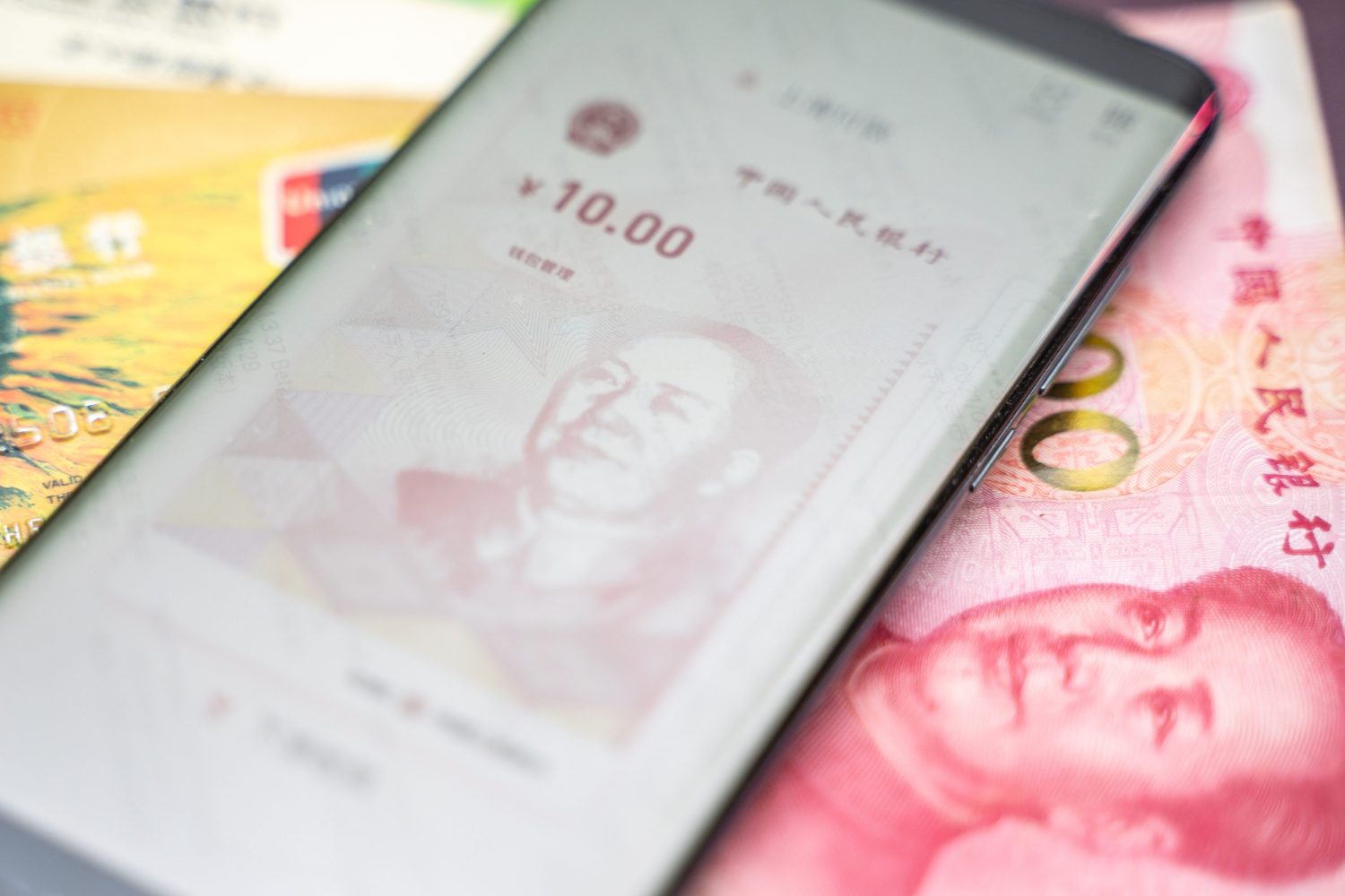 Chongqing,China- April 12th,2021: Chinese government start to test electronic currency of RMB, Chinese Yuan in several cities of china,