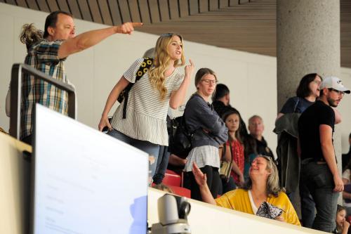 Members of the public express their anger with the board and Superintendent Bob Thomas during a Board of Education meeting at the City-County Building in Knoxville, Tenn. on Friday, April 30, 2021. The board met to debate if the school system would require face masks for the upcoming school year to combat the spread of COVID-19.Kns Kcs Masks