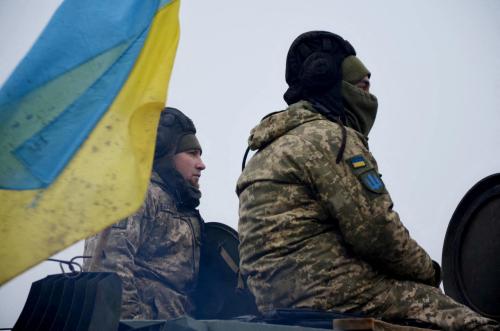 FILE PHOTO: Service members of the 92nd Separate Mechanized Brigade of the Ukrainian Armed Forces take part in artillery drills at a shooting range in an unknown location in eastern Ukraine, in this handout picture released December 17, 2021. Picture released December 17, 2021. Press Service of the 92nd Separate Mechanized Brigade/Handout via REUTERS  ATTENTION EDITORS - THIS IMAGE HAS BEEN SUPPLIED BY A THIRD PARTY./File Photo