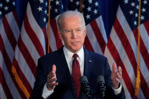 U.S. Democratic presidential candidate and former U.S. Vice President Joe Biden delivers a foreign policy address in Manhattan in New York City, New York, U.S., January 7, 2020. REUTERS/Brendan McDermid