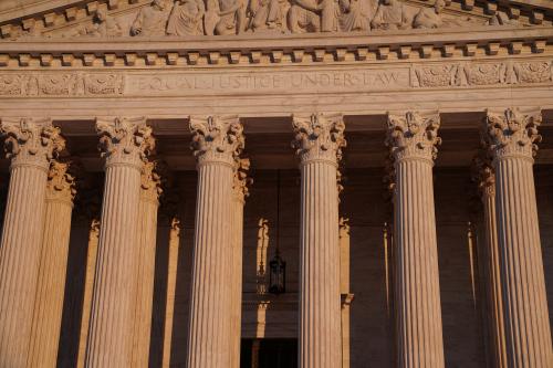 The Supreme Court building exterior seen in Washington, U.S., January 21, 2020. The U.S. Supreme Court let residents of Flint, Michigan pursue a civil rights lawsuit against the city and government officials that accused them of knowingly allowing the city's water supply to become contaminated with lead. REUTERS/Sarah Silbiger.