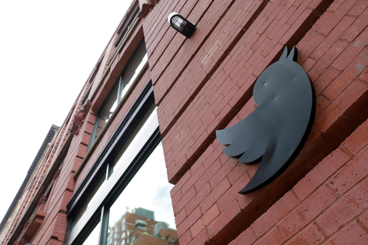 Twitter logo on building