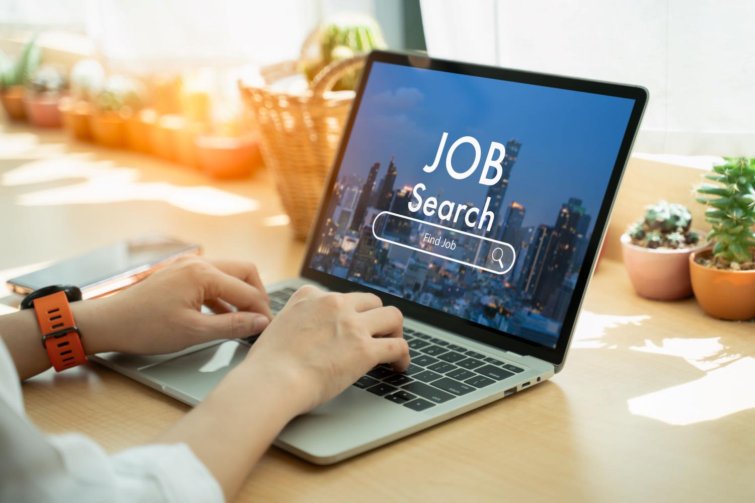 Woman browsing work opportunities online