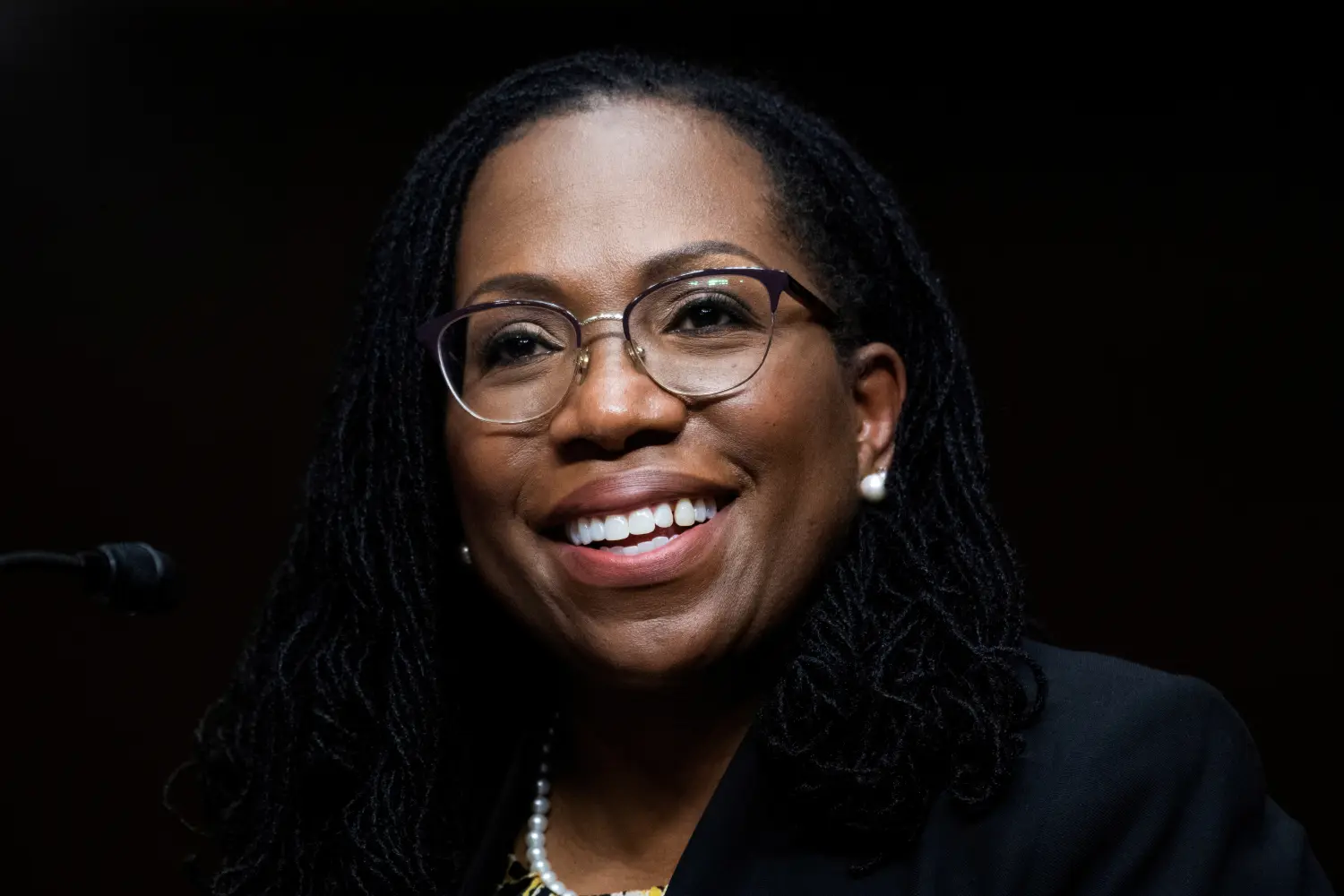 FILE PHOTO: Ketanji Brown Jackson, nominated to be a U.S. Circuit Judge for the District of Columbia Circuit, testifies before a Senate Judiciary Committee hearing on pending judicial nominations on Capitol Hill in Washington, U.S., April 28, 2021. Tom Williams/Pool via REUTERS/File Photo