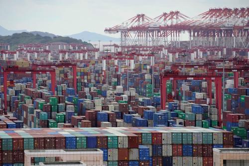 FILE PHOTO: Containers are seen at the Yangshan Deep-Water Port in Shanghai, China October 19, 2020. REUTERS/Aly Song/File Photo/File Photo