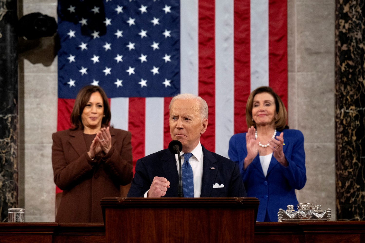 U.S. President Joe Biden delivers the State of the Union address at the U.S. Capitol in Washington, DC, U.S, March 1, 2022.  Saul Loeb/Pool via REUTERS