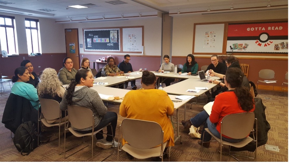 COFI parents providing bilingual interpretation at a fines and fees community listening session