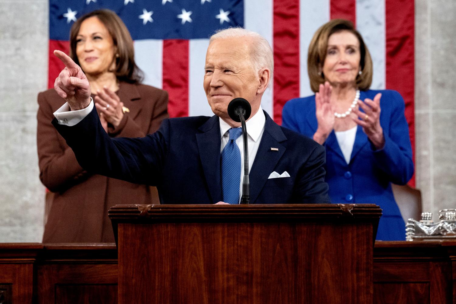 U.S. President Joe Biden delivers the State of the Union address at the U.S. Capitol in Washington, DC, U.S, March 1, 2022.  Saul Loeb/Pool via REUTERS