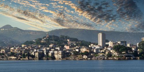 The harbor of Freetown, Sierra Leone