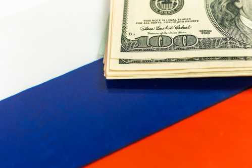 Money over the Russian flag