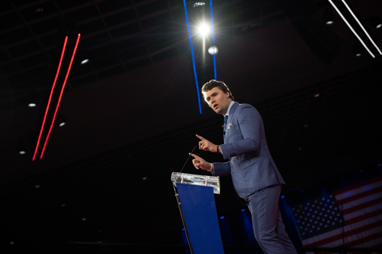 Charlie Kirk speaks at CPAC 2022 Day One continues in Orlando, Florida on February 24, 2022. (Photo by Zach Roberts/NurPhoto)NO USE FRANCE