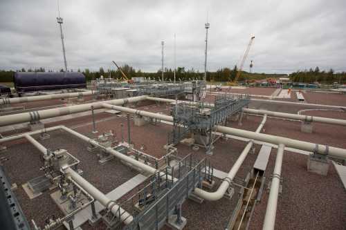 Landfall pipes of the Nord Stream 2 pipeline in Russia on Sept. 23, 2021. Germany is halting the controversial Nord Stream 2 pipeline in light of Russias incursion into Ukraine, Chancellor Olaf Scholz said on Tuesday Feb 22, 2022. The undersea pipeline, meant to ferry natural gas directly from Russia to northern Germany, is owned by a subsidiary of Russias state-owned Gazprom. Berlin has previously been reluctant to impose sanctions that would affect Nord Stream 2. But at a press conference Tuesday, Scholz said that the situation today is fundamentally different and therefore, in light of recent events, we must also reassess this situation  also with regard to Nord Stream 2. Shortly after, the economy ministry announced it was halting the certification process. (Nord Stream 2/EYEPRESS)