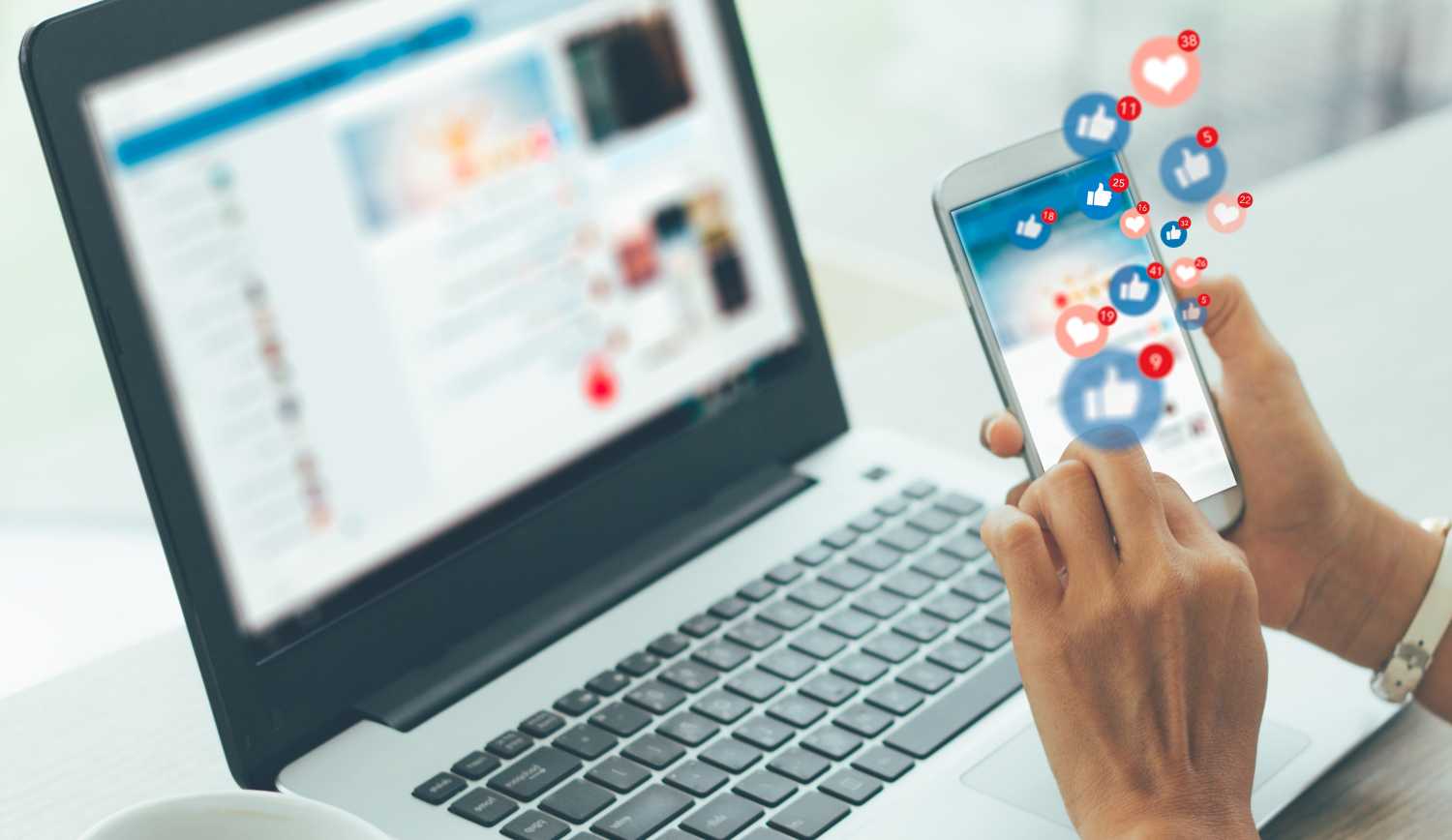 Young businesswoman using smart phone ,Social, media, Marketing concept