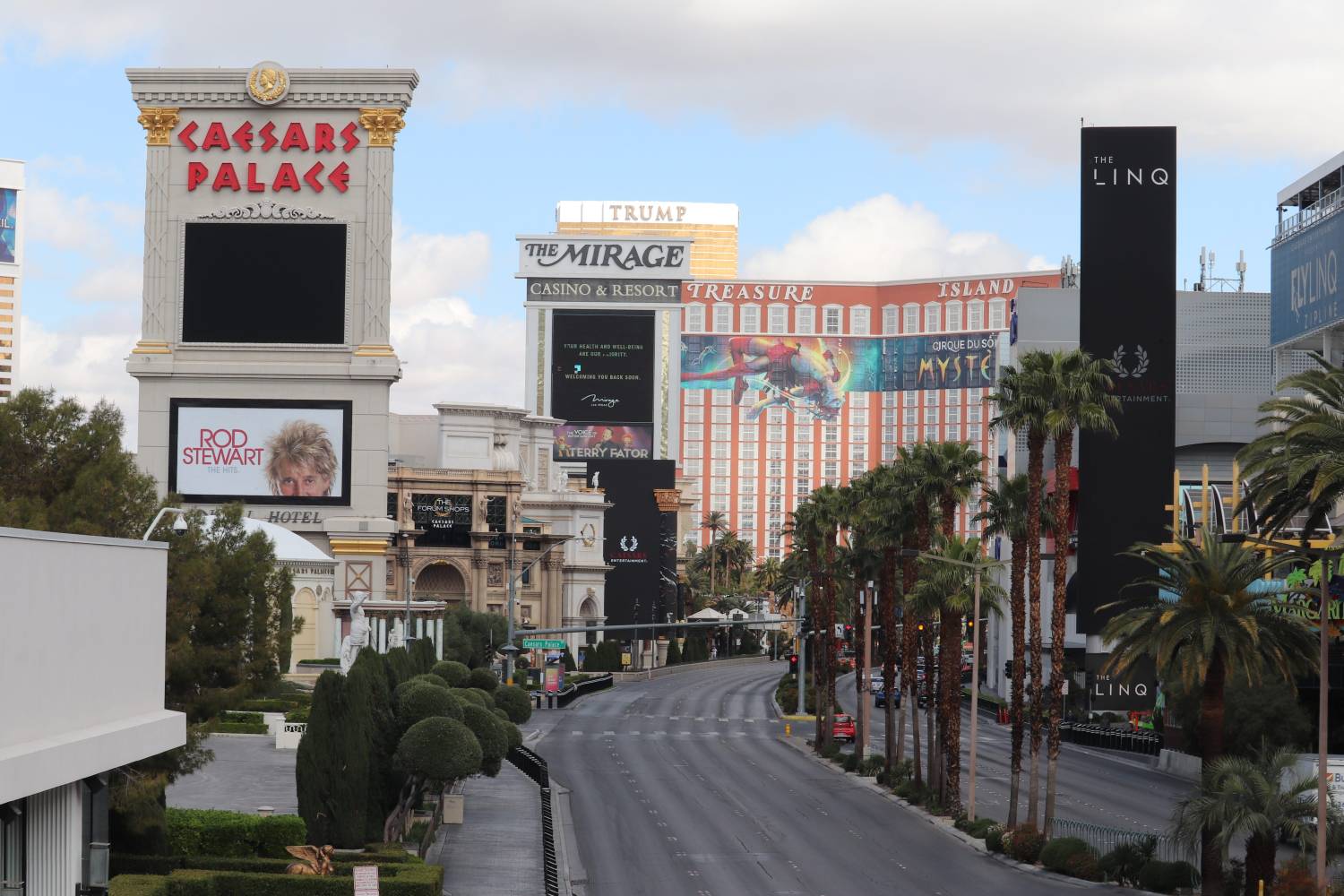 After the statewide shutdown of Nevada casinos to stem the spread of COVID-19, the Las Vegas Strip sat empty on March 20, 2020.Las Vegas Strip during COVID-19