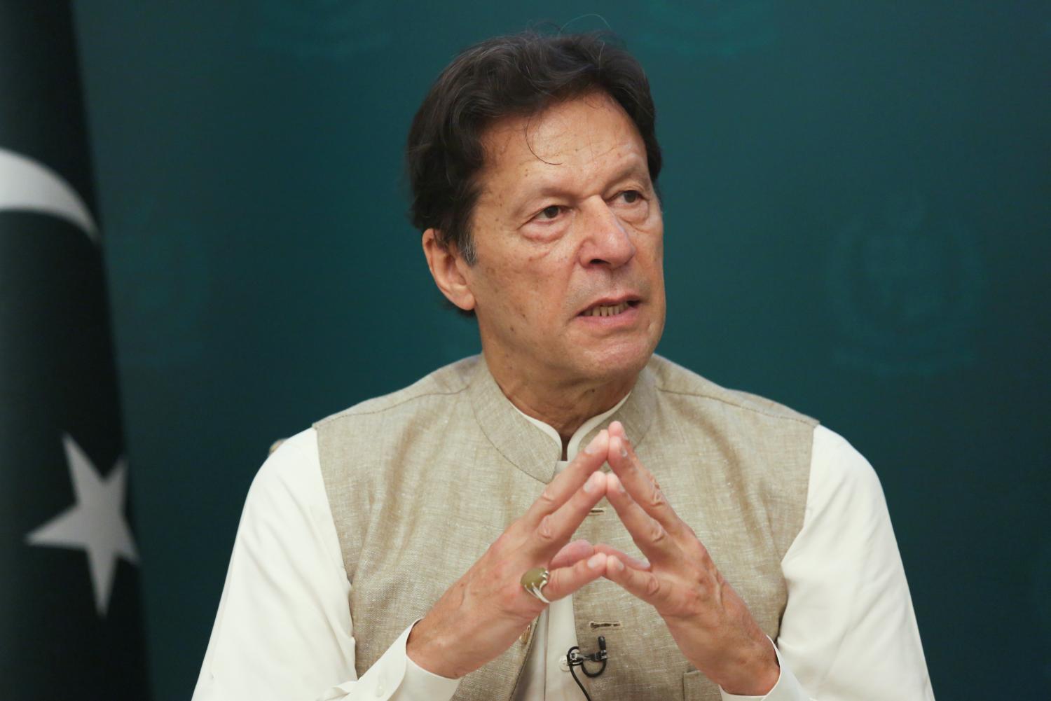 Pakistan's Prime Minister Imran Khan speaks during an interview with Reuters in Islamabad, Pakistan June 4, 2021. REUTERS/Saiyna Bashir