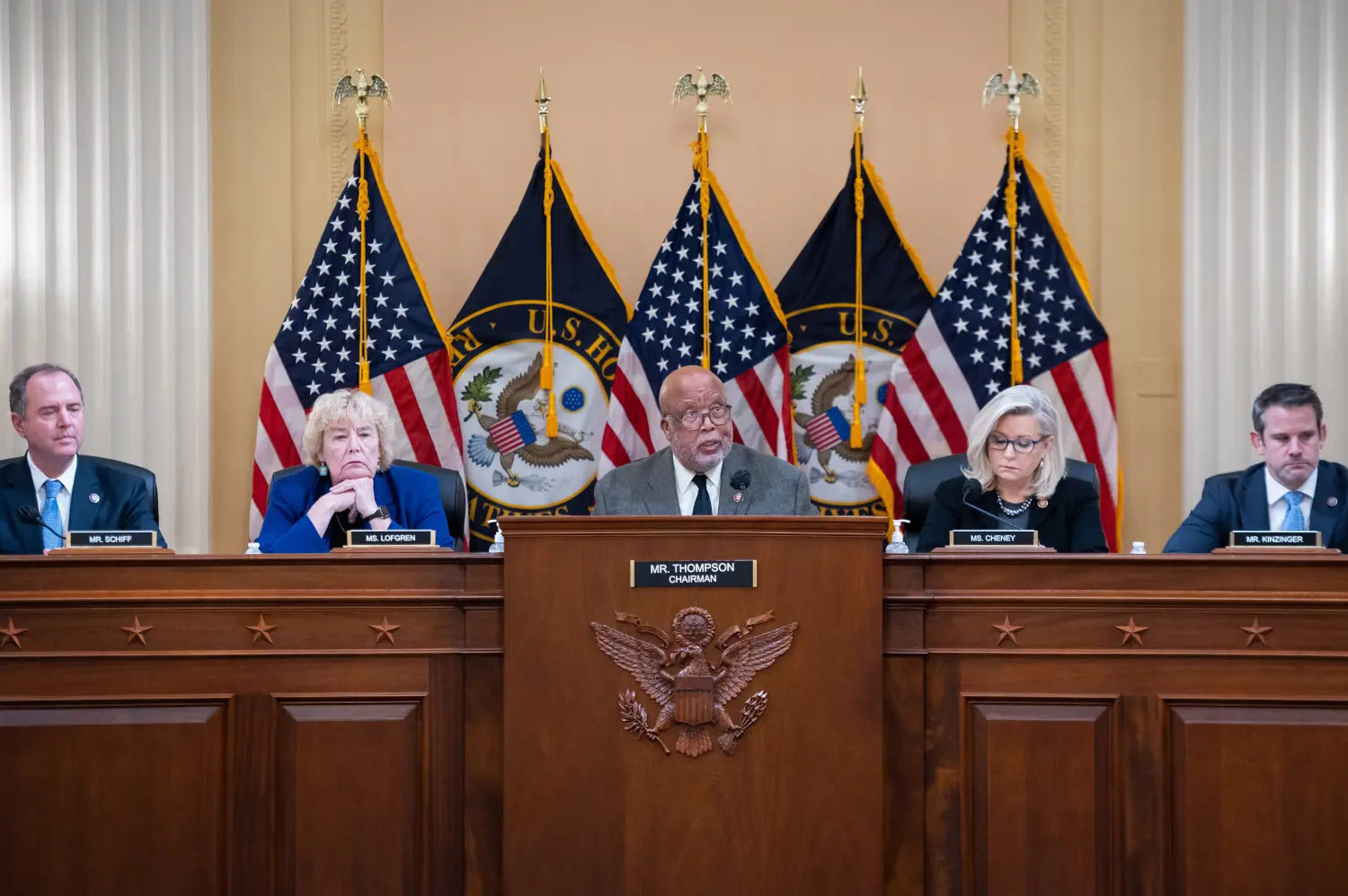 Representative Bennie Thompson (D-MS) speaks during a House Select Committee to Investigate the January 6th Attack on the U.S. Capitol hearing where members voted to hold former Trump Justice Department official Jeffrey Clark in criminal contempt of Congress, at the U.S. Capitol, in Washington, D.C., on Wednesday, December 1, 2021. With a government shutdown approaching on Friday, Congress is working to put together a short-term spending compromise while Democrats continue to negotiate President Biden's Build Back Better agenda in a hectic December on the Hill. (Graeme Sloan/Sipa USA)No Use Germany.