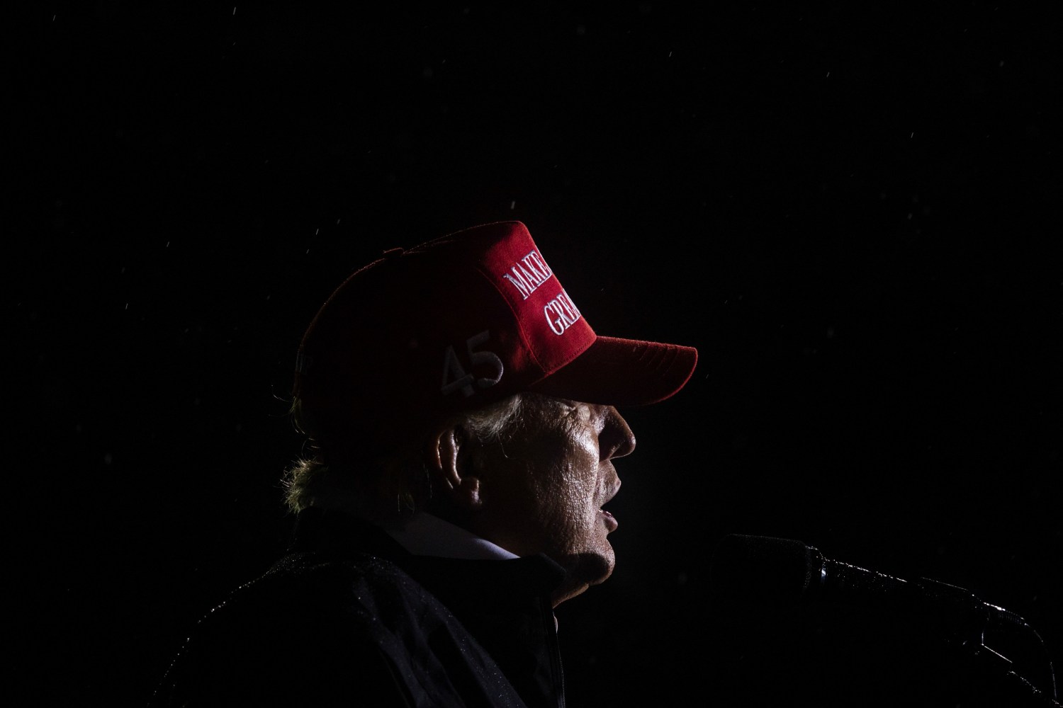 Former U.S. President Donald Trump speaks during a rally to boost Pennsylvania Republican U.S. Senate candidate Dr. Mehmet Oz (not pictured) ahead of the May 17 primary election at the Westmoreland Fairgrounds in Greensburg, Pennsylvania, U.S. May 6, 2022. REUTERS/Hannah Beier