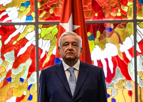 Mexico's President Andres Manuel Lopez Obrador looks on during a ceremony at the Revolution Palace in Havana, Cuba, May 8, 2022. Yamil Lage/Pool via REUTERS