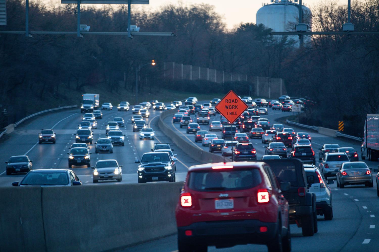 Rush hour traffic on busy highway